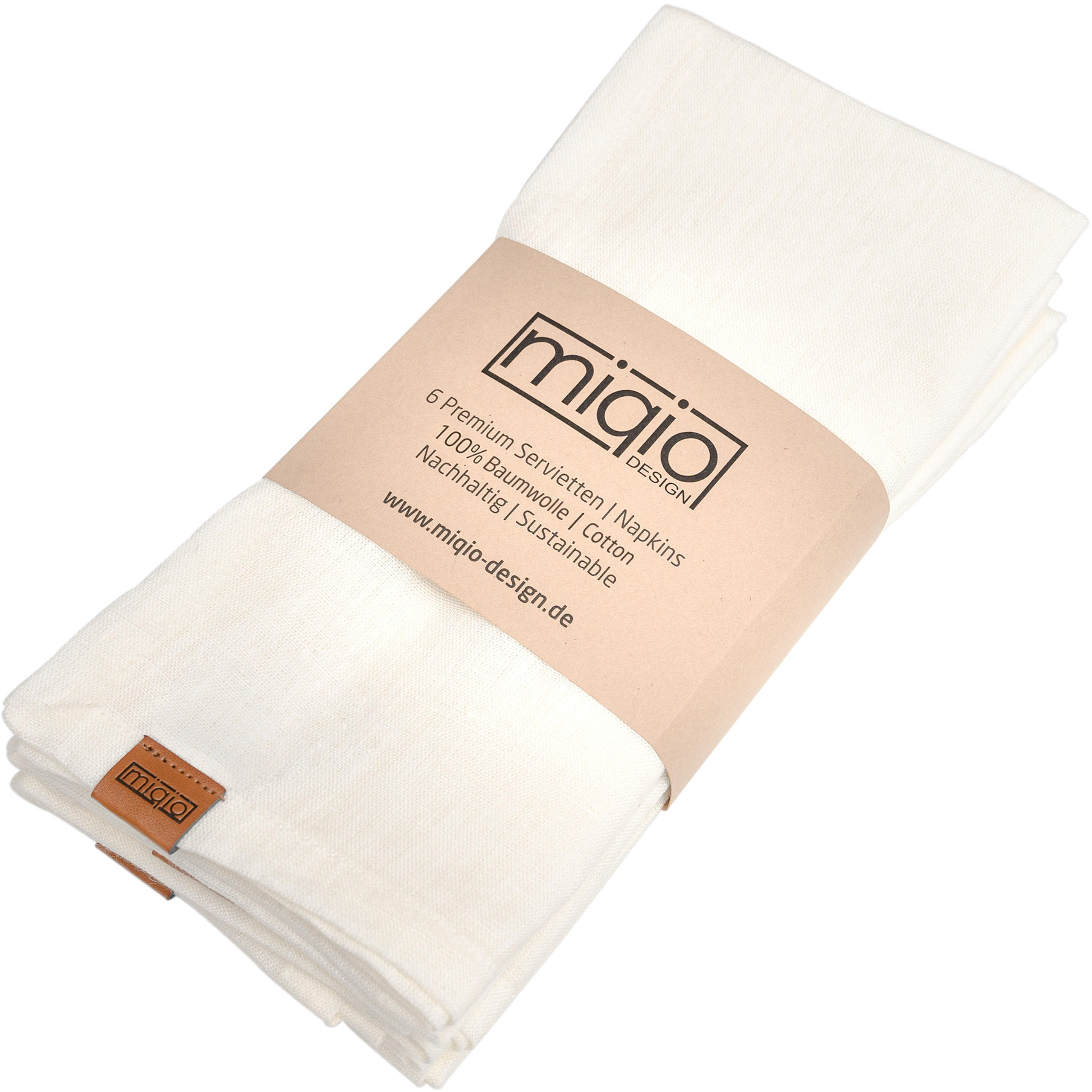 STOFFSERVIETTEN aus Baumwolle 6er-Set - Creme, Textil (45/45cm) - Miqio Design