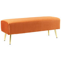 POLSTERBANK Samtstoff Orange Paterson - Orange, Textil (118/42/40cm) - Beliani