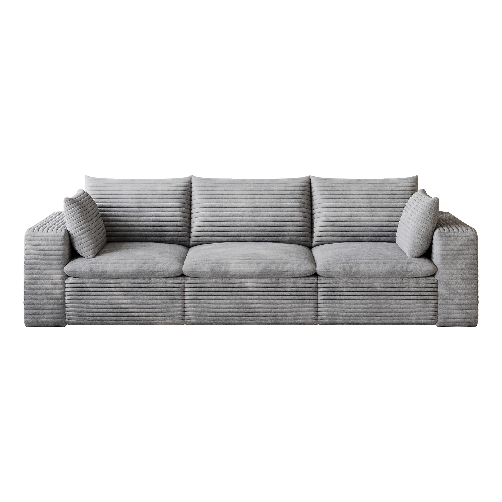 3-SITZER-SOFA DE-34773 mit abnehmbare Polsterung Grau - Grau, Textil (90/60/260cm) - ComfortXL