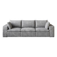 3-SITZER-SOFA DE-34773 mit abnehmbare Polsterung Grau - Grau, Textil (90/60/260cm) - ComfortXL