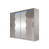 KLEIDERSCHRANK London X, mit RGB LED Beleuchtung - Kaschmir/Silberfarben, Holzwerkstoff/Kunststoff (180/215/58cm) - MIRJAN24