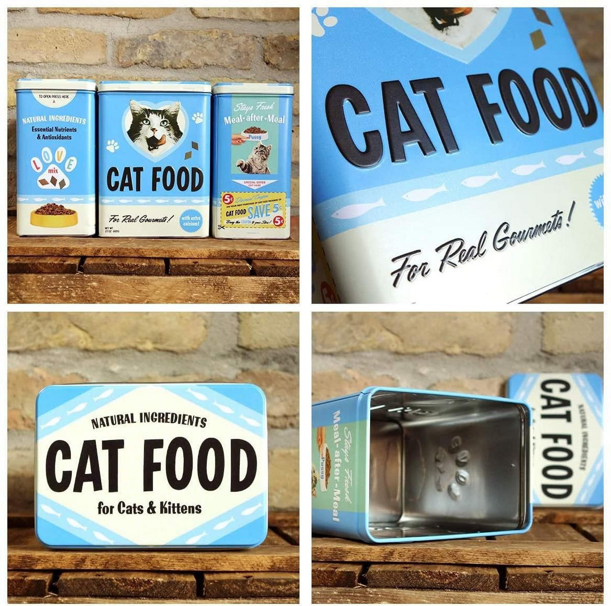 VORRATSDOSE L Animal Club Cat Food - Multicolor, Metall (14/20/10cm) - Nostalgic-Art