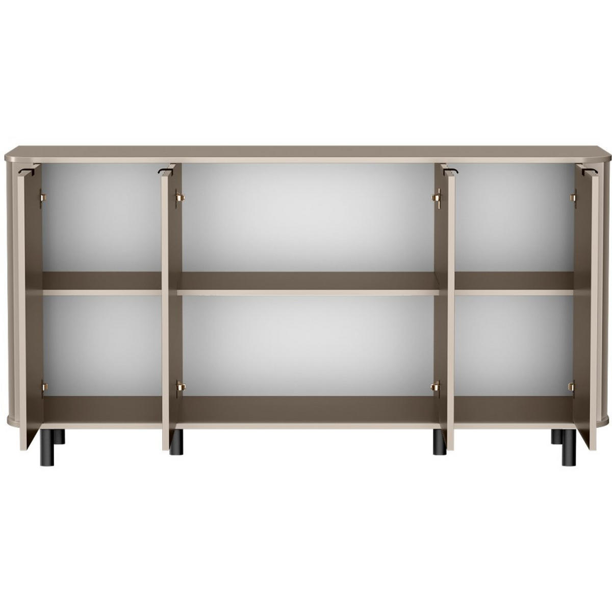 KOMMODE Nevada mit vier Türen 177 cm Taupe - Taupe/Schwarz, Holzwerkstoff/Metall (177/91/41cm) - Beautysofa