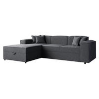 ECKSOFA Santos L, Seite: Links - Dunkelgrau/Schwarz, Holzwerkstoff/Kunststoff (253/166cm) - MIRJAN24
