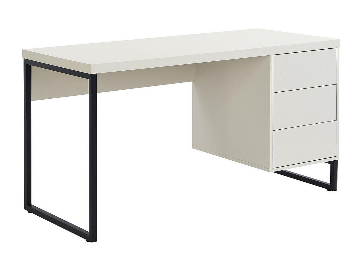 SCHREIBTISCH mit 3 Schubladen - MDF & Metall - Beige & Schwarz - TIMFIA - Beige, Holz (60/140/75cm) - Pascal Morabito