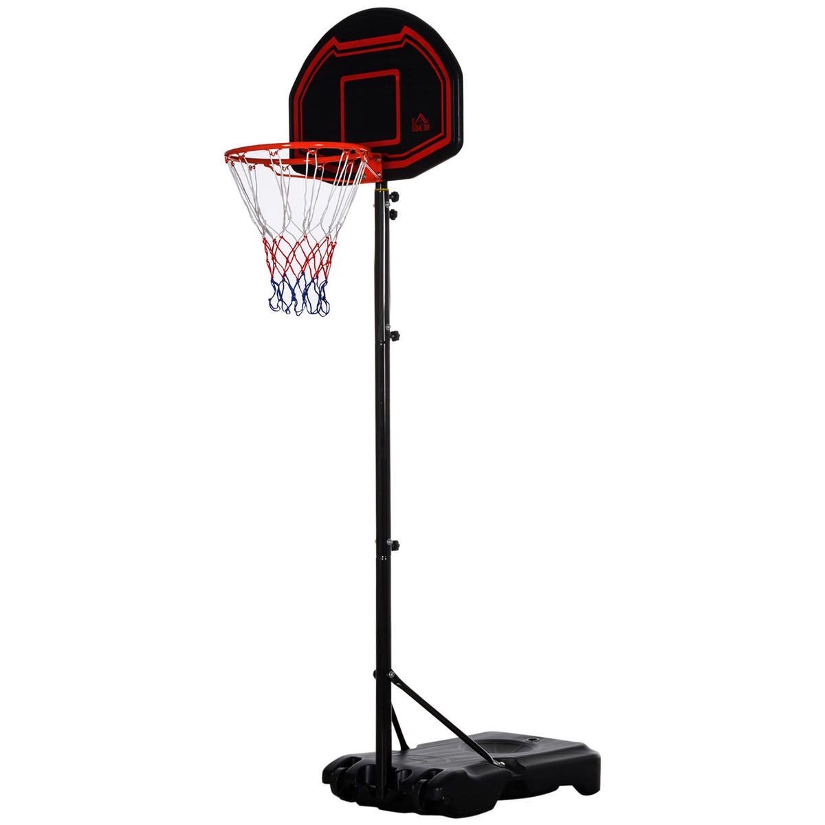 BASKETBALLKORB DE-18518 höhenverstellbar 2,1-2,6 m - Schwarz, Metall (76/70cm) - ComfortXL