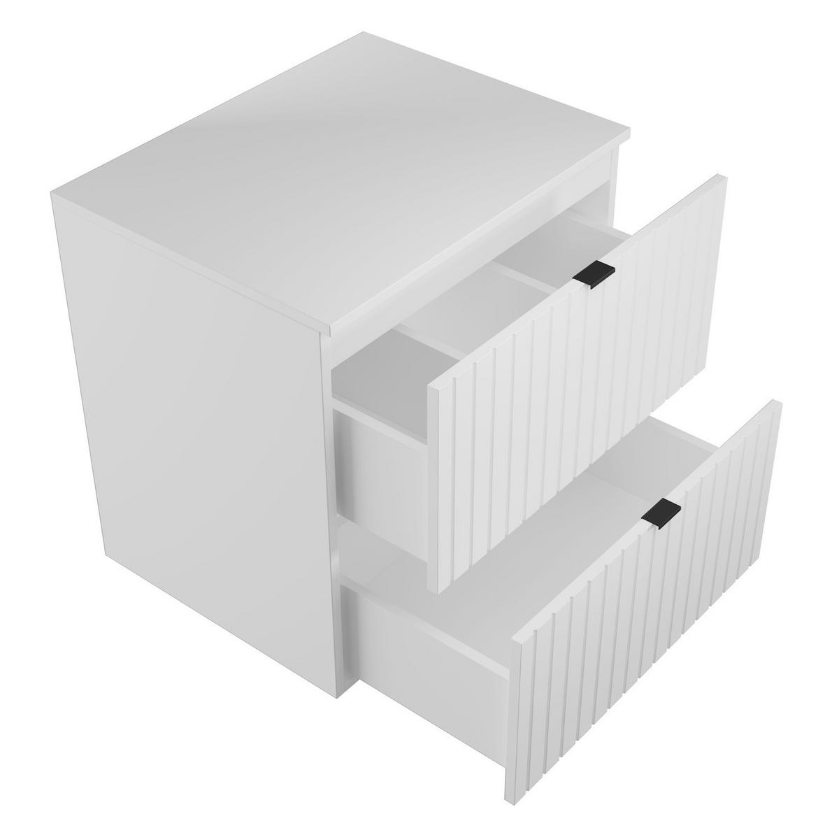 WASCHBECKENUNTERSCHRANK Nile 2 Schubladen Weiß - 60 x 47 x 61 cm - Weiß, Holz (60/47/61cm) - Badplaats