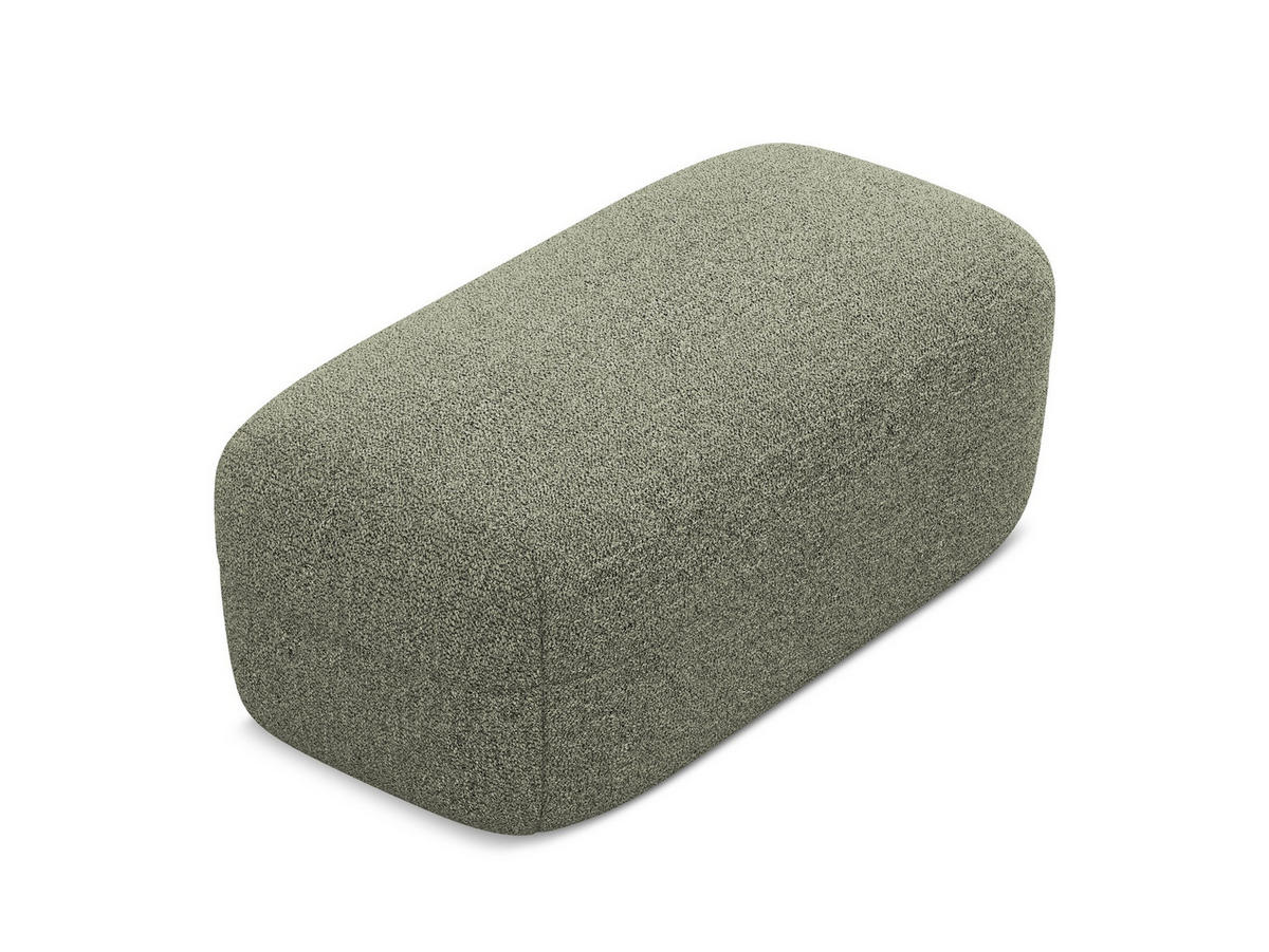 POUF Strukturstoff Stoff Grün - Beige/Schwarz, Kunststoff/Textil (92/40/48cm) - Makamii