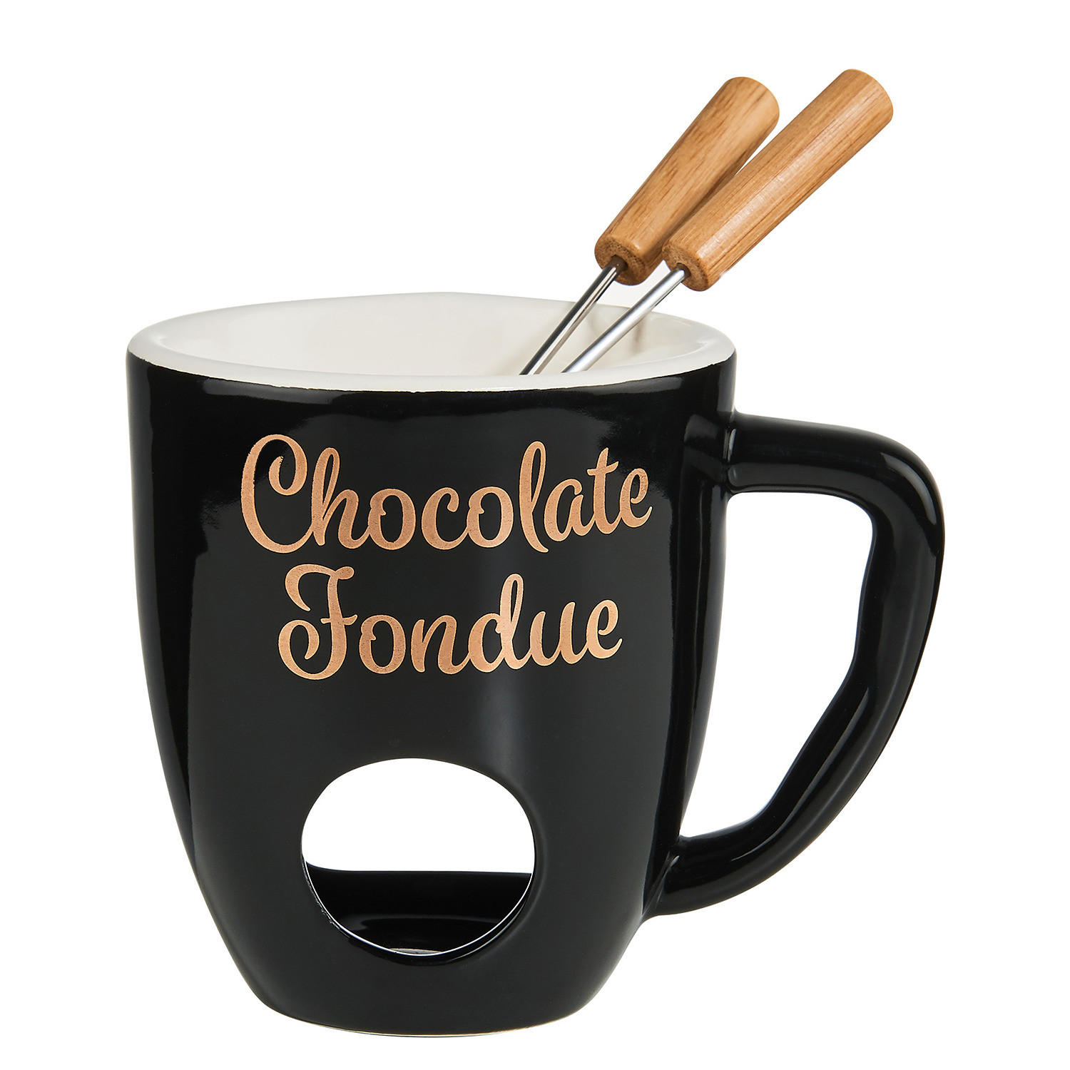 SCHOKOLADEN-FONDUE (3-teilig) Chocolat - Schwarz, Metall (10/11cm) - BUTLERS