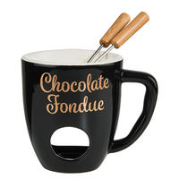 SCHOKOLADEN-FONDUE (3-teilig) Chocolat - Schwarz, Metall (10/11cm) - BUTLERS