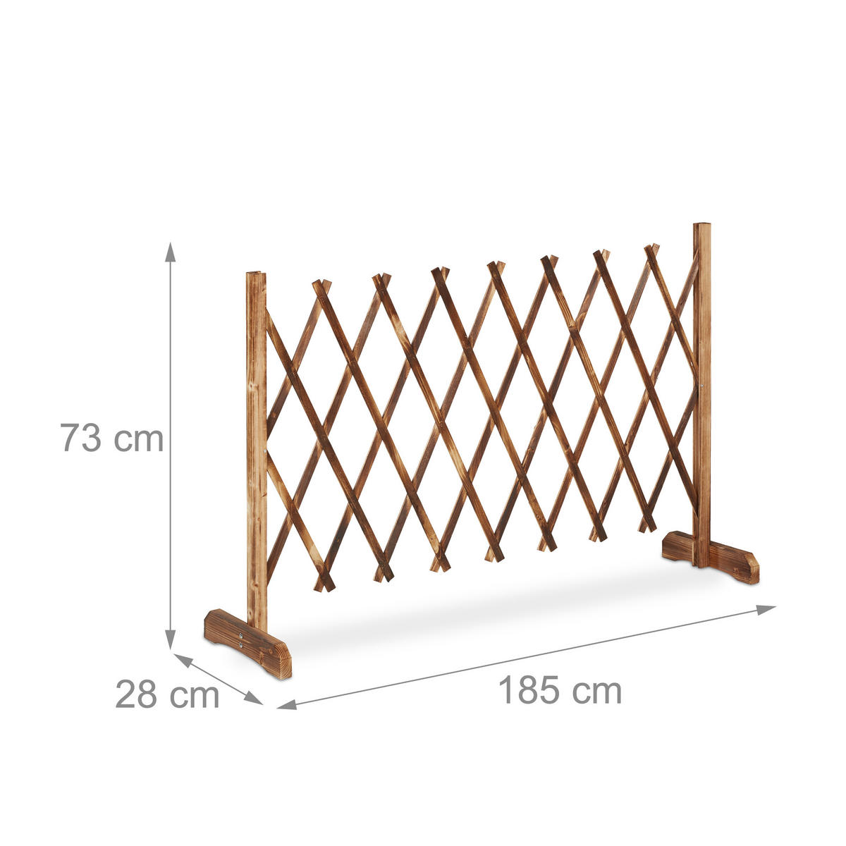 RANKGITTER - Hellbraun, Holz (185/73/28cm) - Relaxdays