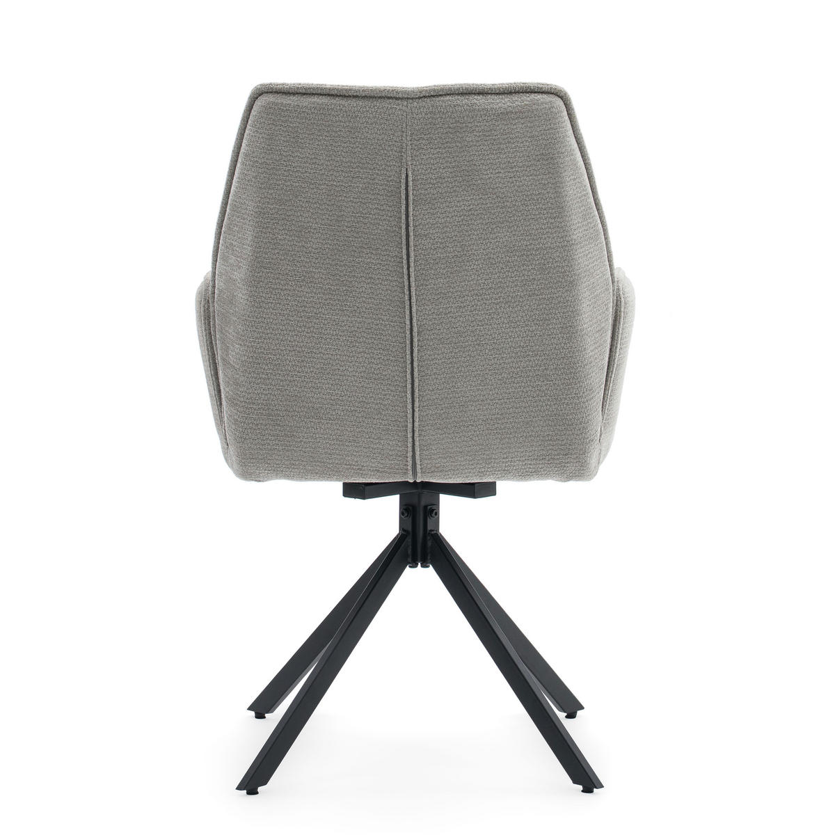 STUHL MERANO drehbar gepolsterter mit Steppung - hellgrau - Chenille - Hellgrau/Schwarz, Textil/Metall (58/90/61cm) - NEW HOME