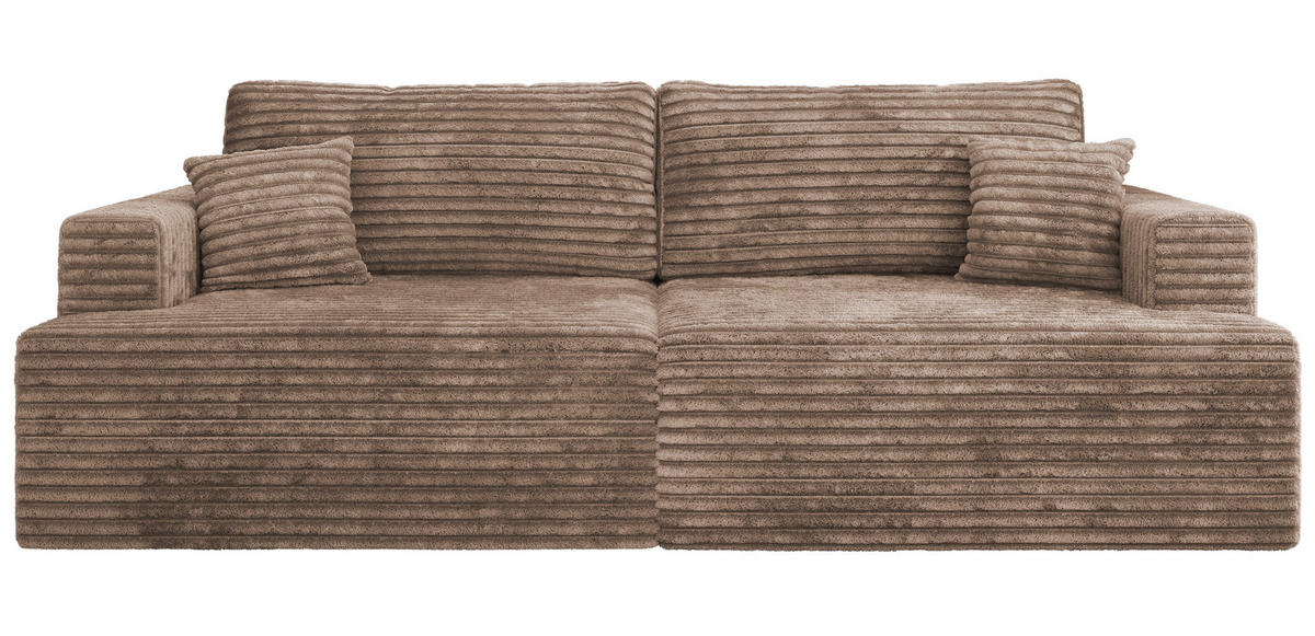 4-SITZER SOFA VIRELLA Braun Cord - Schwarz/Braun, Textil (240/88/115cm) - MKS