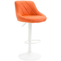 BARHOCKER Lazio 83-104x46x49 cm orange - Orange, Leder (46/83/49cm) - furnicato