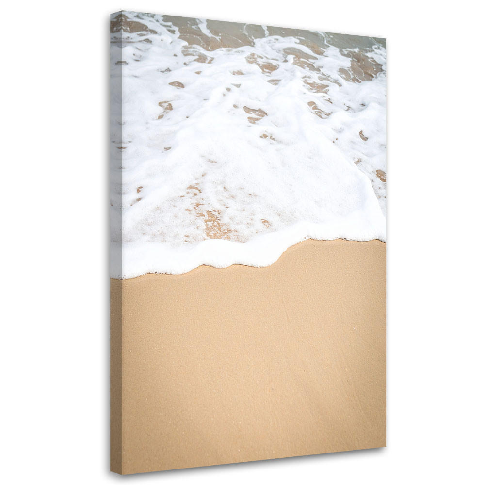 LEINWANDBILD Strand Meer Wellen Natur beige 80x120cm - Beige, Textil (80/120cm) - Feeby