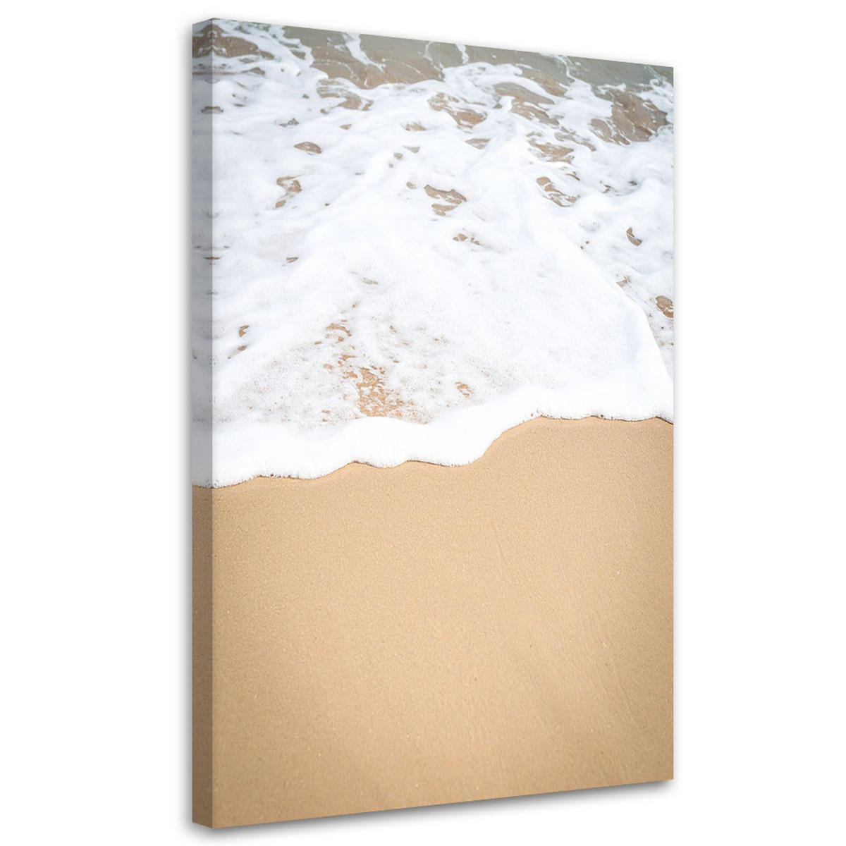 LEINWANDBILD Strand Meer Wellen Natur beige 80x120cm - Beige, Textil (80/120cm) - Feeby