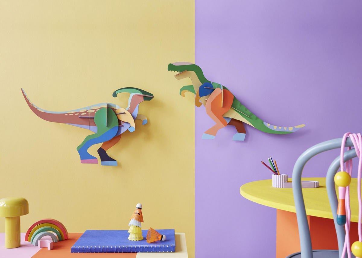WANDOBJEKT Studio ROOF, 3D, Deluxe T-Rex, Bastel-Set (von studio ROOF) - Multicolor, Wellpappe (89.3/18.7/47.2cm) - ich-zapfe