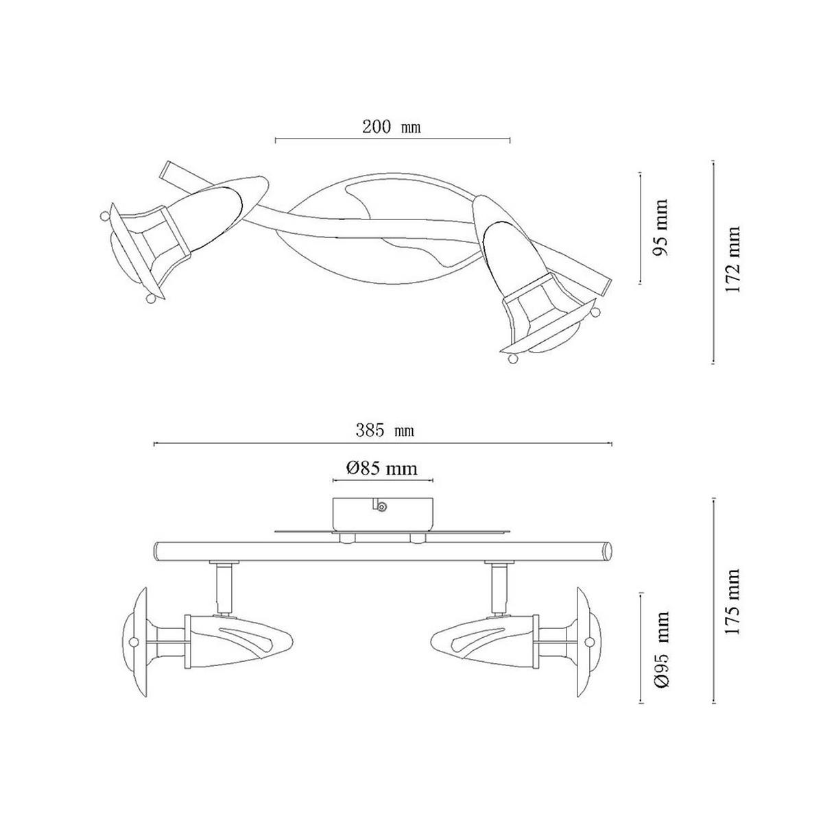 LED DECKENLEUCHTE BIANKA Weiß Gold - Weiß, Metall (34/9/15cm) - Globo Lighting