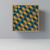 SIDEBOARD PAINTED SQUARES MIX, Eichefarben, 57,5x42x57,5 cm, Ohne Füße - Eichefarben/Multicolor, Holzwerkstoff (57.5/57.5/42cm) - SpaceRebels