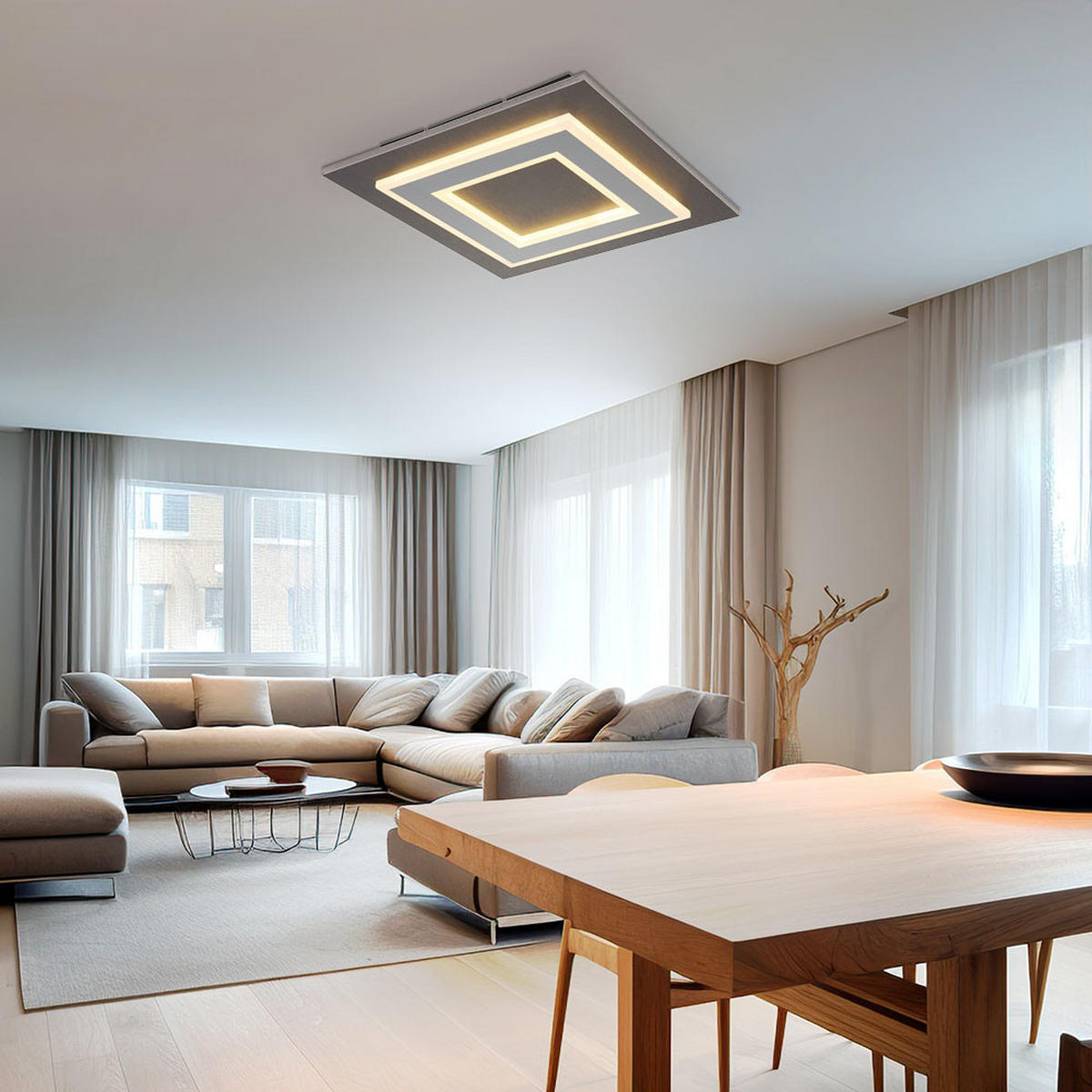 LED DECKENLEUCHTE JAYDEN Anthrazit - Anthrazit, Metall (32/32/5.5cm) - Globo Lighting