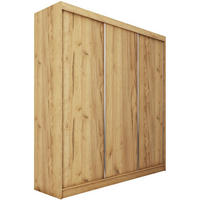 SCHWEBETÜRENSCHRANK Mario 240/216/61 eiche Artisan mit Schubladen - Eiche Artisan, Holzwerkstoff (240/216/61cm) - Beautysofa