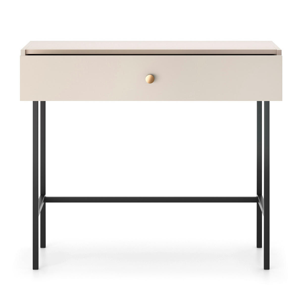 KONSOLENTISCH Dalia mit 1 Schublade und Metallbeinen, Kaschmir - Kaschmir/Schwarz, Holzwerkstoff/Metall (39/93/79cm) - Beautysofa