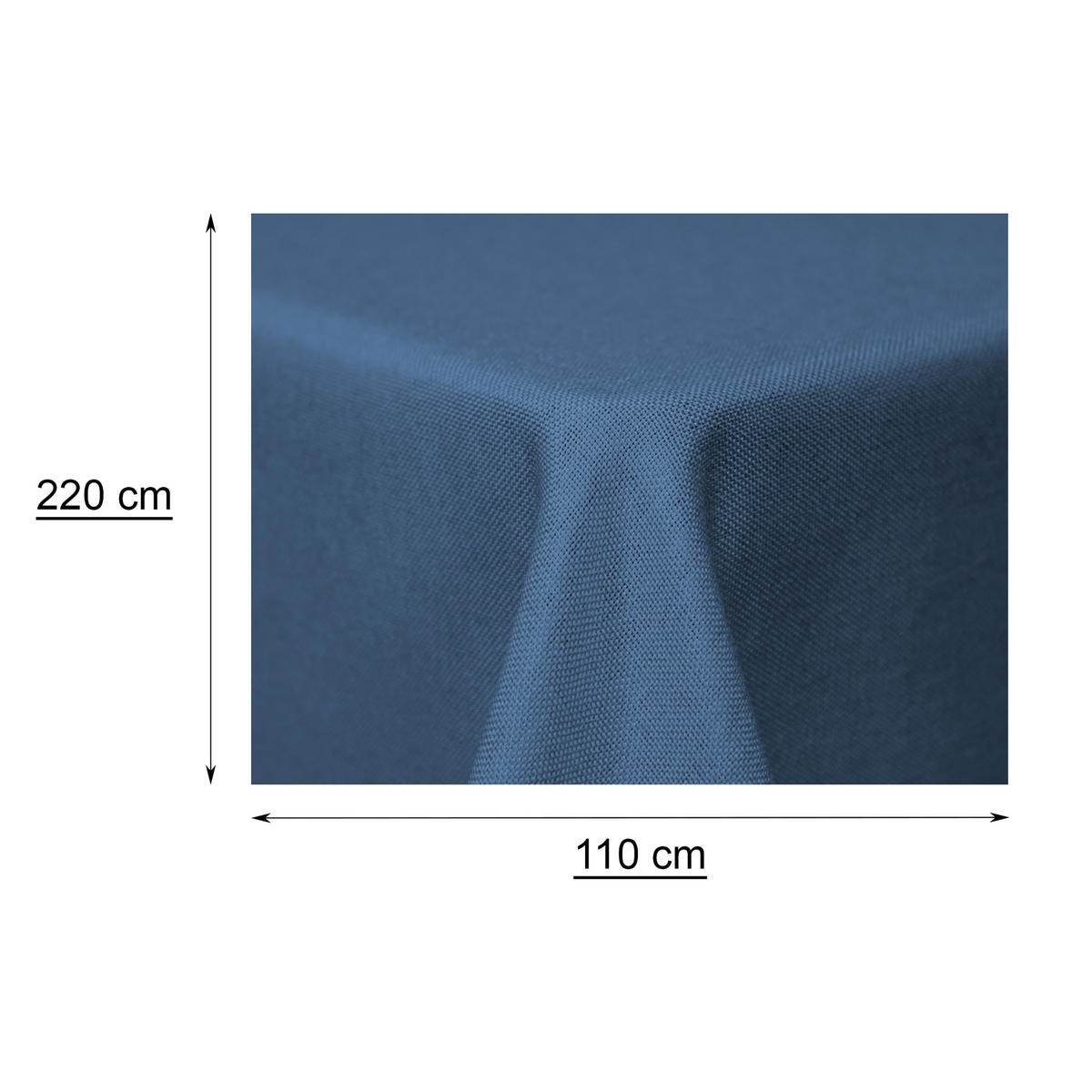 TISCHDECKE Leinenoptik 110/220 cm eckig Blau - Blau, Textil (130/220cm) - TiborTex