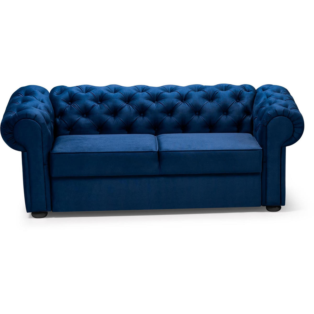 SOFA Chester 2-Sitzer, im Chesterfield-Stil, Dunkelblau - Dunkelblau, Textil (202/82/92cm) - Beautysofa