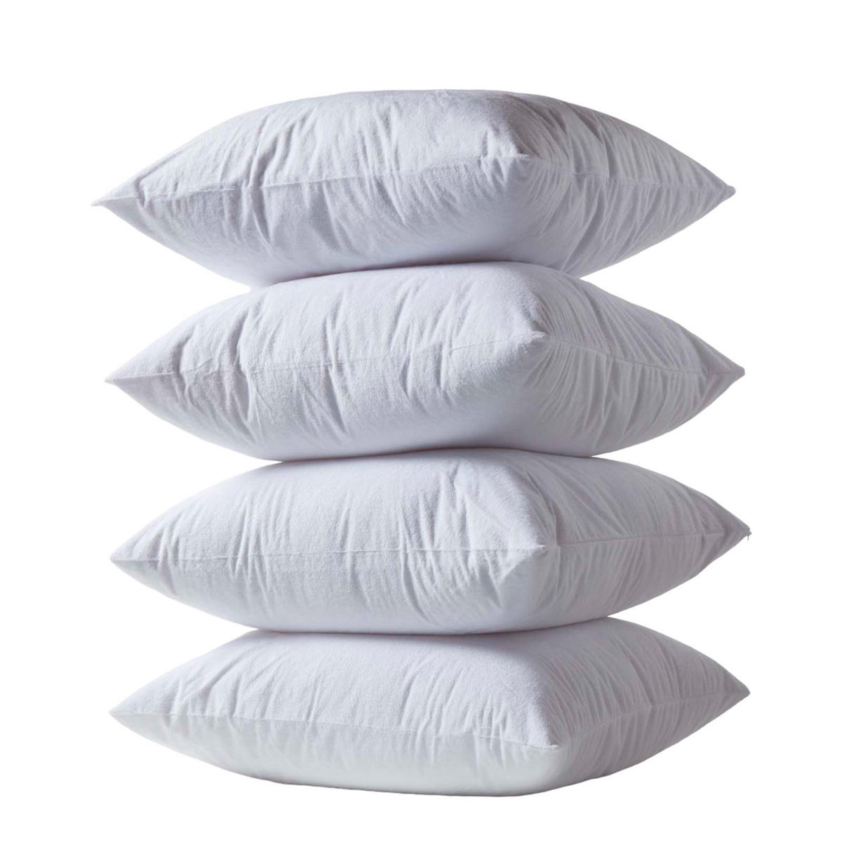 KISSENSCHONER Frottee wasserdicht 60/60 cm, 4er-Set mit Reißverschluss - Weiß, Textil (60/60cm) - Homescapes