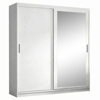 SCHWEBETÜRENSCHRANK Hela 180/205/60 2-türig weiß mit Spiegel - Weiß, Holzwerkstoff (180/205/60cm) - Beautysofa