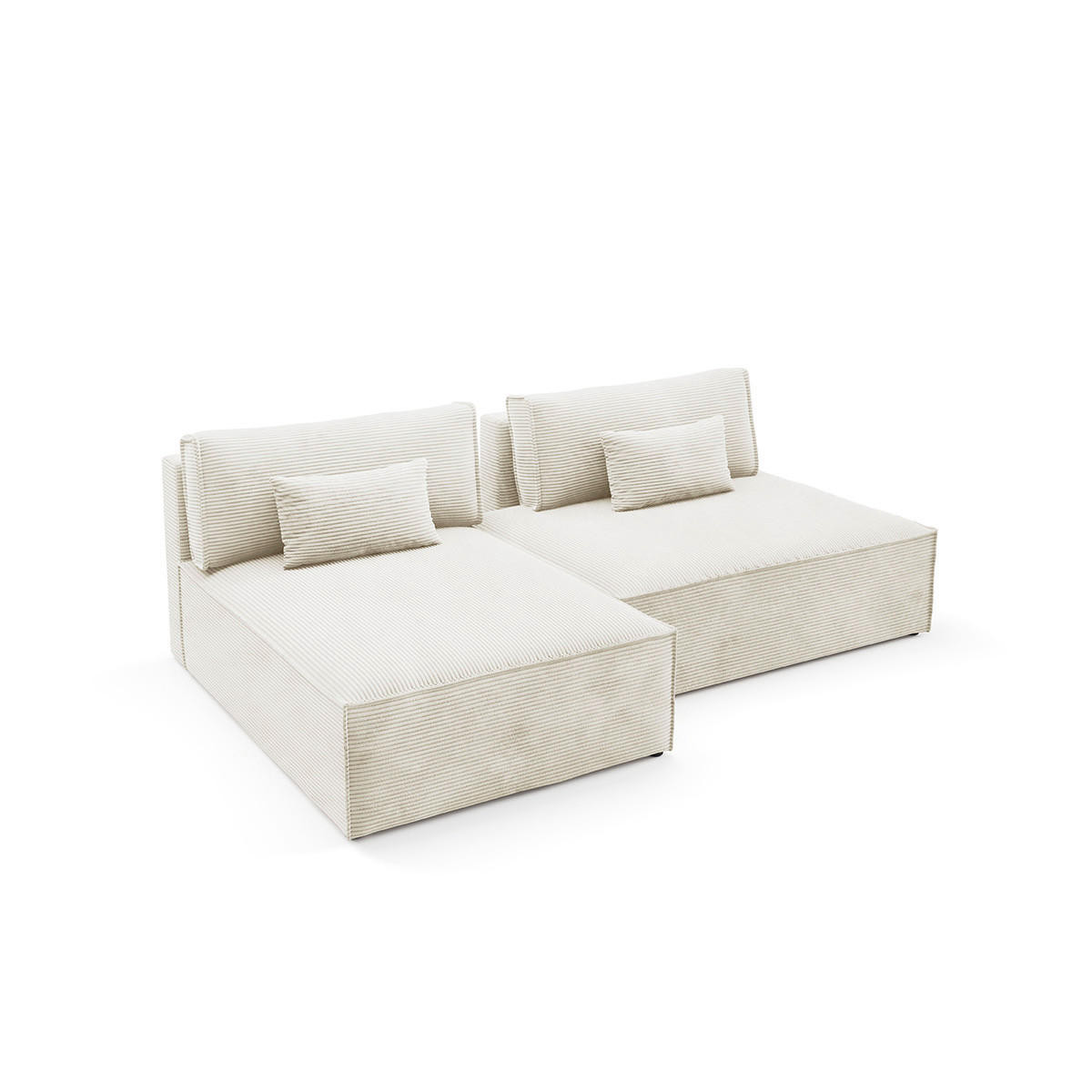 ECKSOFA Georgia Cremeweiß - Weiß, Holz (236/148cm) - Petits-meubles