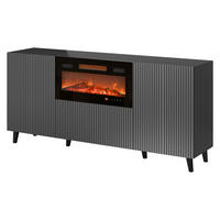 COMODĂ Vamos Grey 180 cu Semineu - antracit/negru, material plastic/compozit lemnos (181/83/42cm) - MIRJAN24