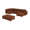 WOHNLANDSCHAFT inkl. Hocker Alma Terrakotta Cord - Terracotta/Braun, Holz/Textil (310/81/161cm) - S-Style Möbel
