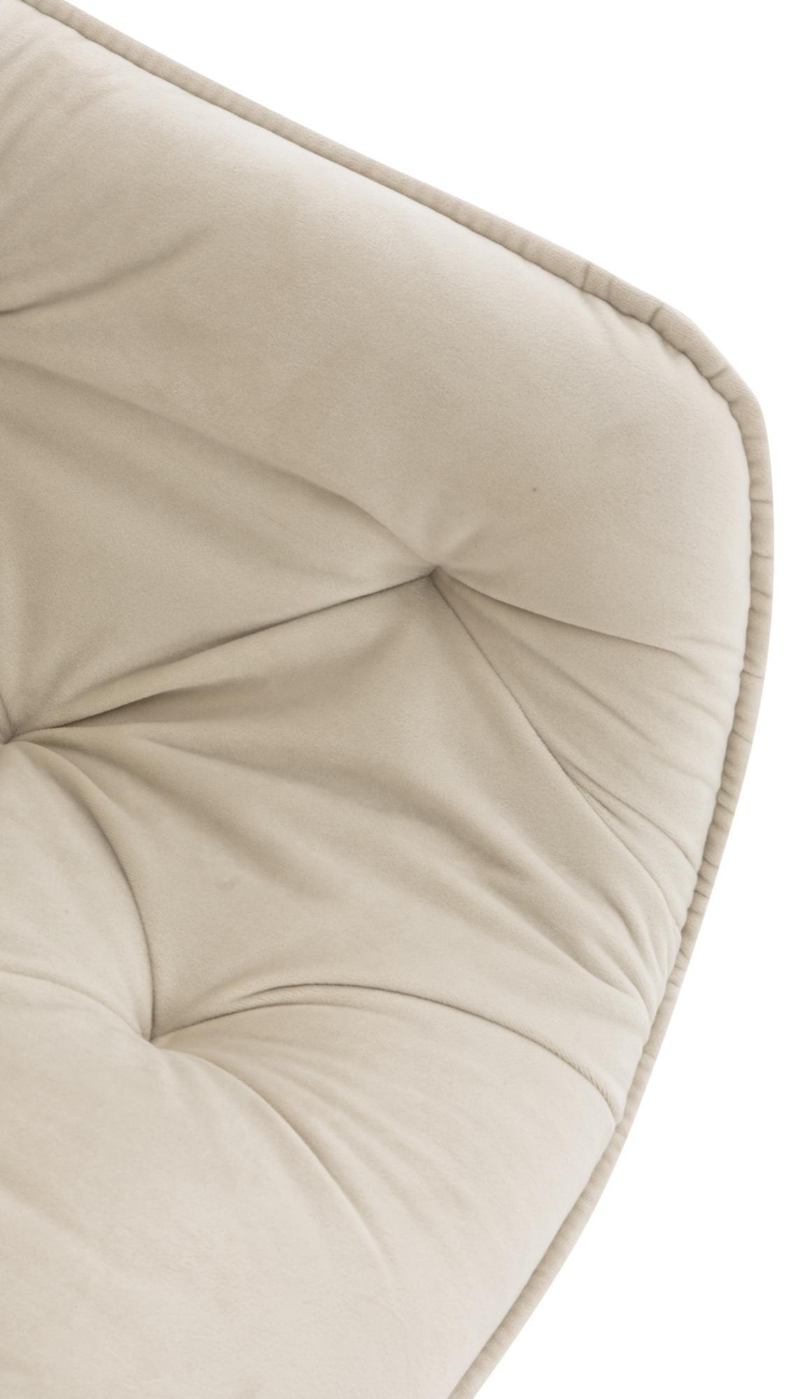 ARMLEHNENSTUHL Samt Creme - Creme/Schwarz, Textil/Metall (58/83/62cm) - CLP