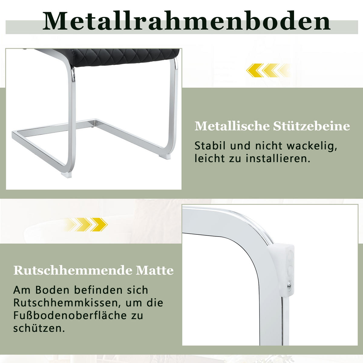 SCHWINGSTUHL DE-36563 2er-Set mit PU-Bezug und Metallrahmen Schwarz - Schwarz, Metall (63/100/43cm) - ComfortXL