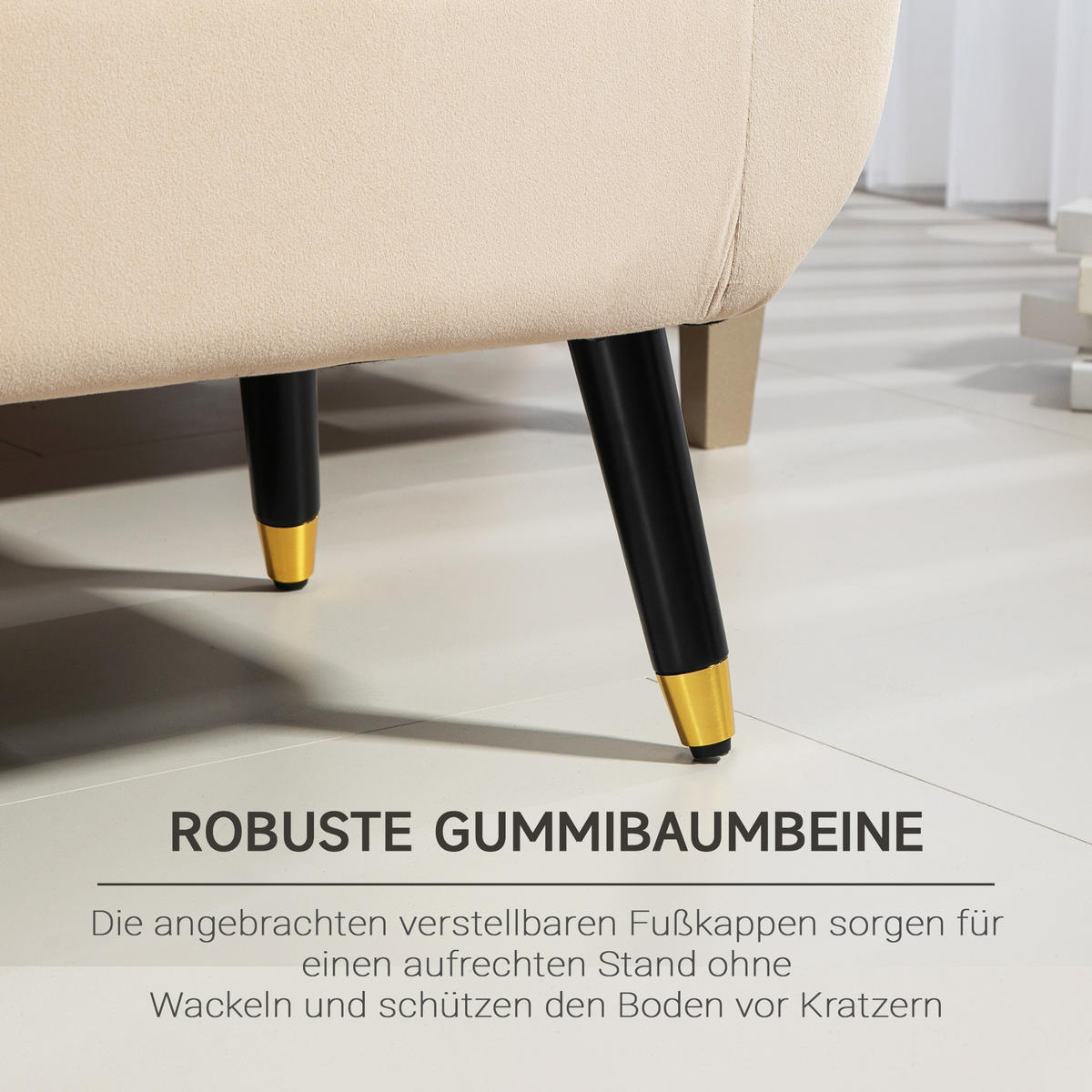 LUXUS Sitzbank Polsterbank mit Stauraum Beige 107 x 42 x 65 cm - Beige, Kunststoff (107/65/42cm) - HOMCOM