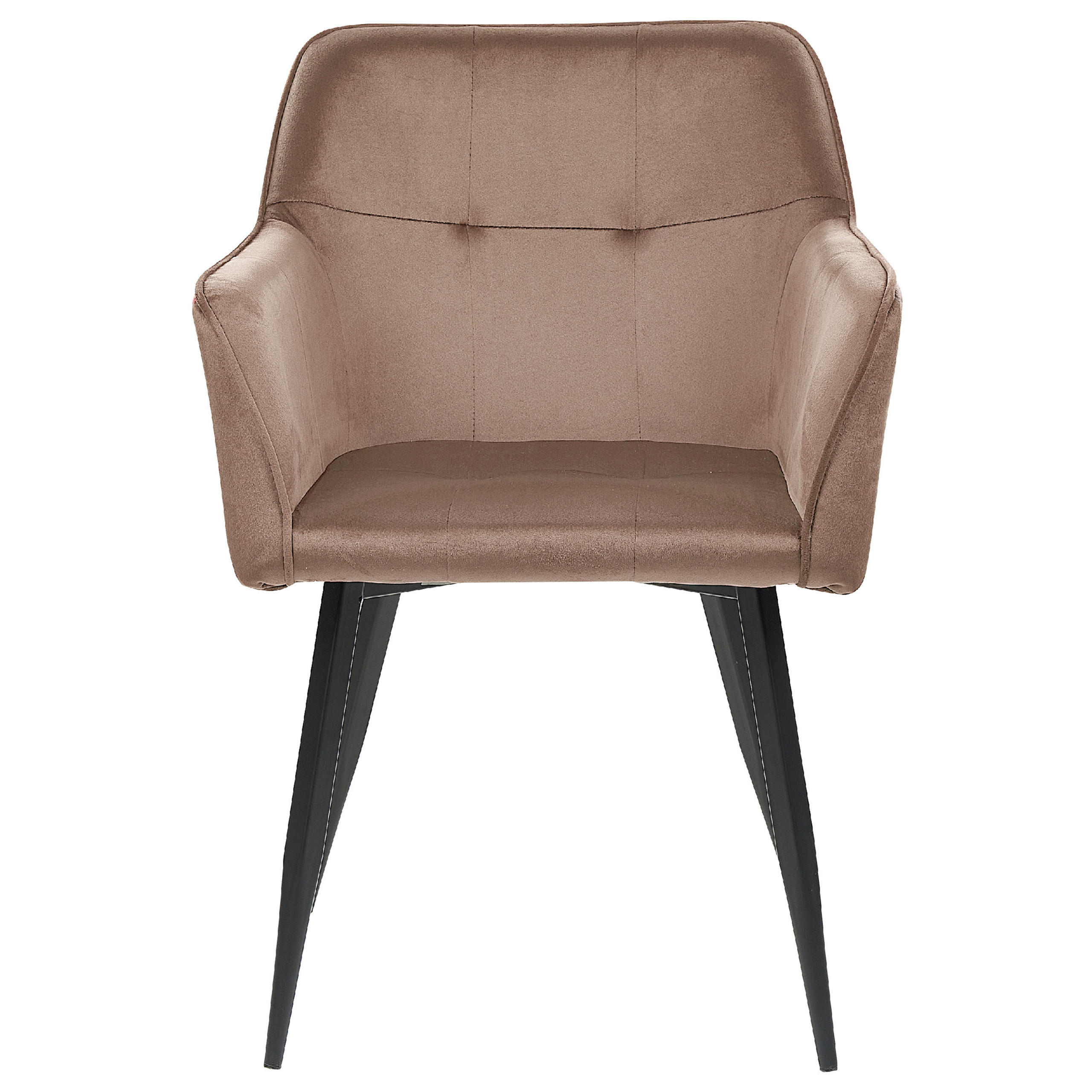 STUHL 2er-Set Samtstoff Braun Jasmin - Braun, Textil/Metall (60/84/49cm) - Beliani