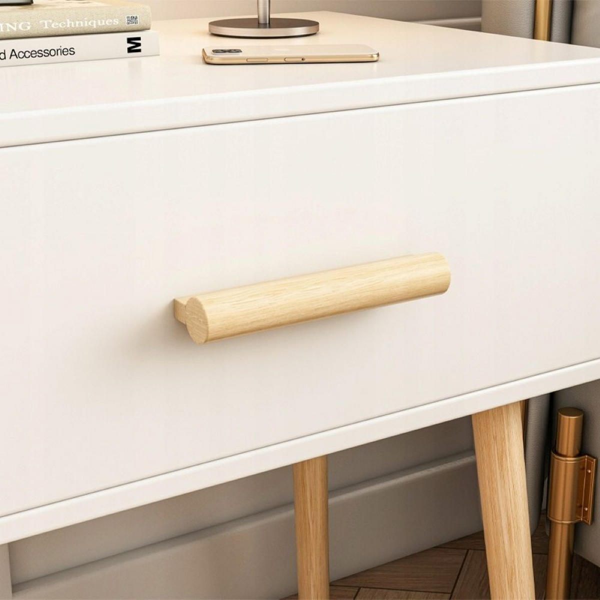 NACHTTISCH, weiß 45/30/54.5 cm - Weiß, Holzwerkstoff (52/10.5/34cm)