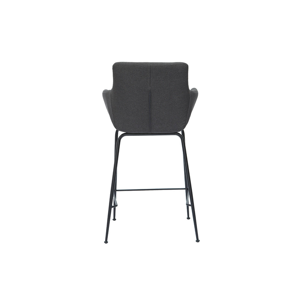 BARHOCKER Anthrazitgrauer Stoff H65 cm 2er-Set CARLIE - Dunkelgrau, Textil (50/93/54.5cm) - Miliboo