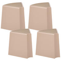 GARTENHOCKER 4er-Set Beige Evros - Beige, Kunststoff (43/45/35cm) - Beliani