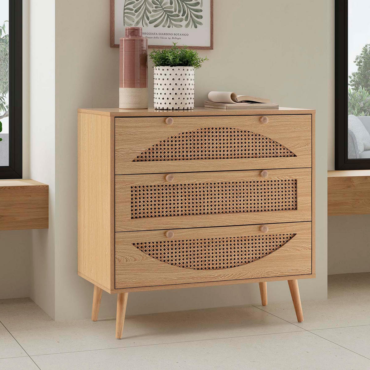 KOMMODE 80/80/40 Luna eichefarben - Honigeiche, Holzwerkstoff (80/80/40cm)