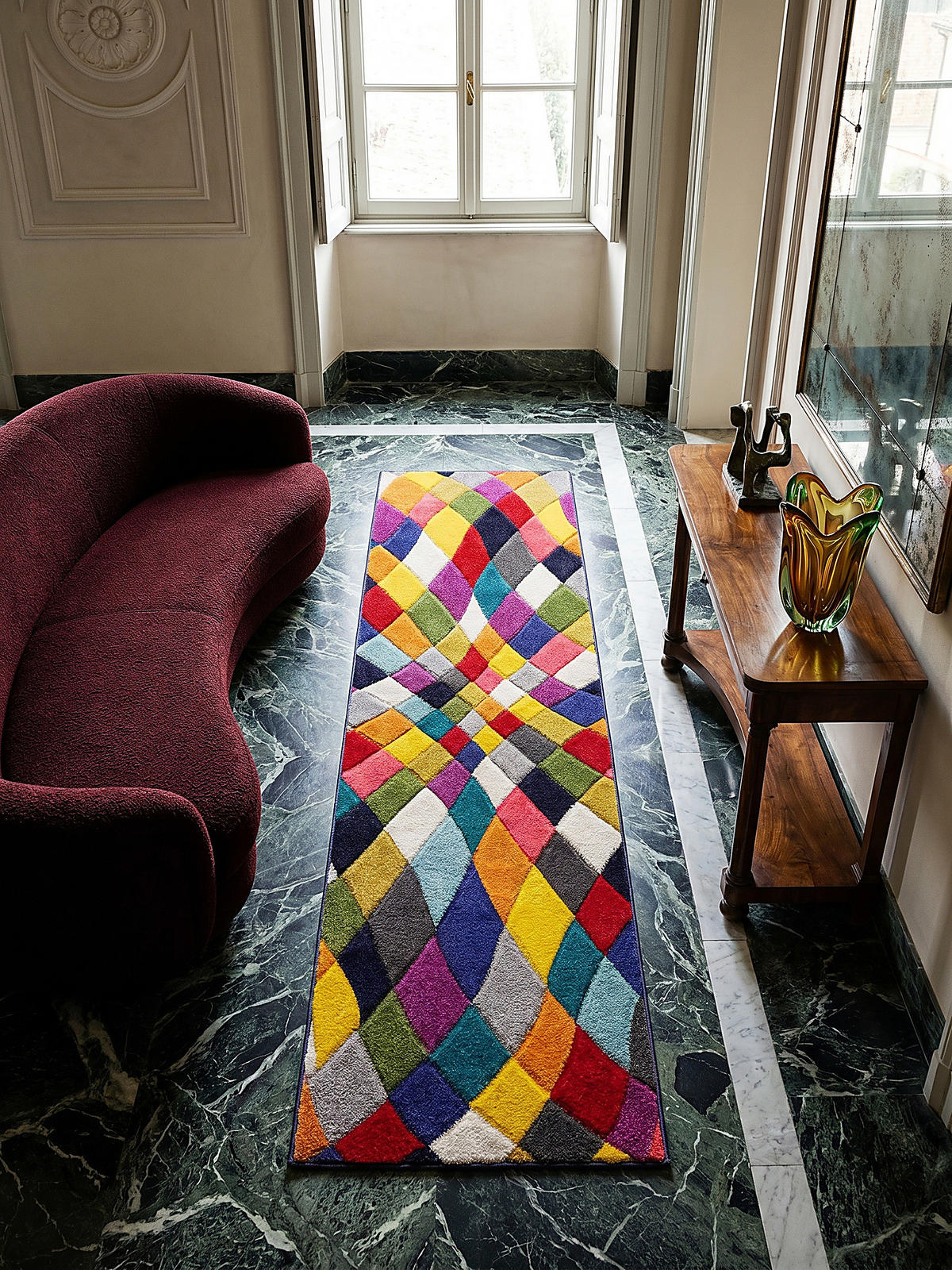 TEPPICH MEON, geometrisch, Florhöhe 11 mm, Bunt, 66 x 300 cm - Multicolor, Textil (300/66cm) - KADIMA DESIGN