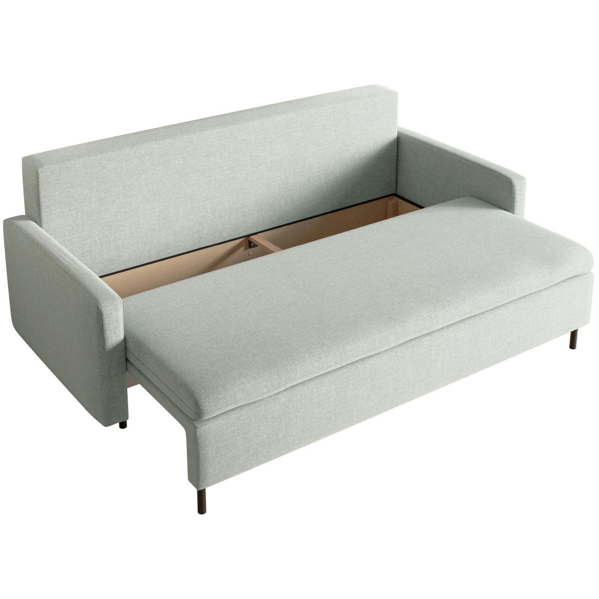 3-SITZER SOFA Umpro Chenille Mintgrün - Schwarz/Grün, Textil/Metall (220/96/95cm) - Selsey