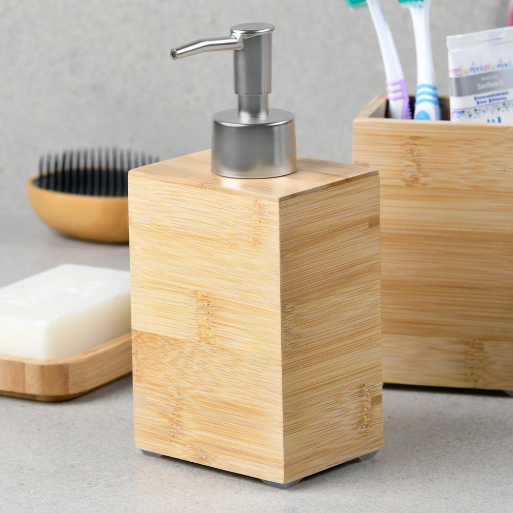 SEIFENSPENDER Bambus 200 ml - Braun, Naturmaterialen (6.5/12/8.5cm) - Kesper