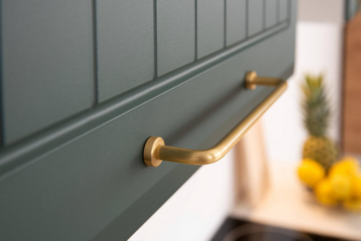 KÜCHENZEILE 240 cm - IRMA KS2-G240 - in Grün / Matt - Goldfarben/Grün, Holz/Holzwerkstoff (240/52.4/213.3cm) - Royal24_Markt