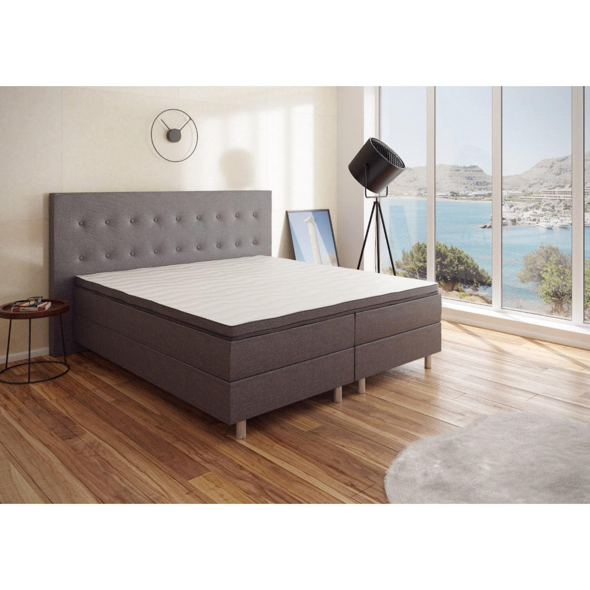 BOXBETT RIO Barcelona 5-Zonen mit Visco Topper H3 First Class Bett in verschiedenen Farben und Größen - Braun, Holz/Holzwerkstoff (160/200cm) - Best For Home