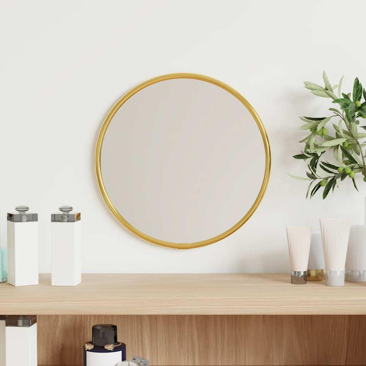 WANDSPIEGEL Golden Ø 20 cm Rund - Goldfarben, Glas (20/20/1cm) - furnicato