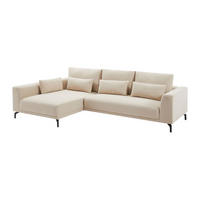 ECKSOFA - Ecke links - Strukturstoff - Beige - TILANIA - Beige, Textil (280/172cm) - Vente-Unique