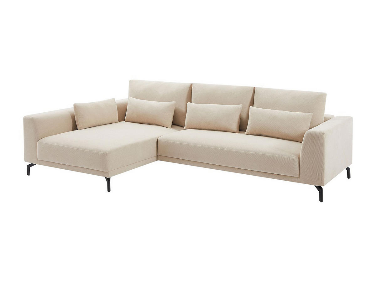 ECKSOFA - Ecke links - Strukturstoff - Beige - TILANIA - Beige, Textil (280/172cm) - Vente-Unique