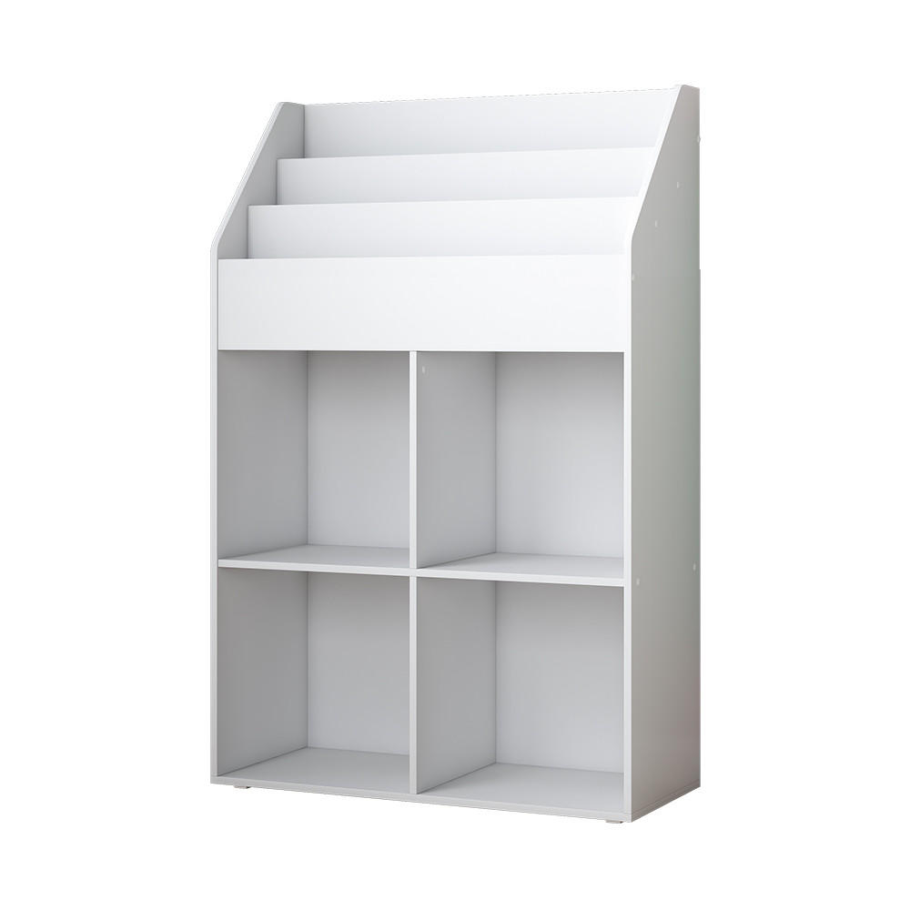 KINDERREGAL Conny Weiß 72 x 111 cm mit 4 Ablagen für Faltboxen - Weiß, Holzwerkstoff (72/111/30.2cm) - Vicco